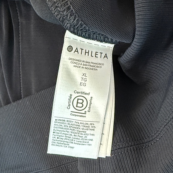 Athleta Women XL High Waist Slim Navy Track Pants Joggers Activewear - Picture 3 of 5